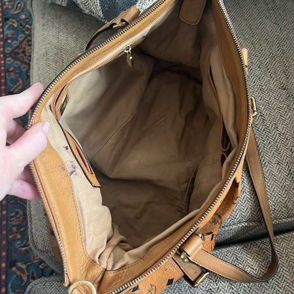 MCM Tan Leather Tote Bag - Picture 6 of 7